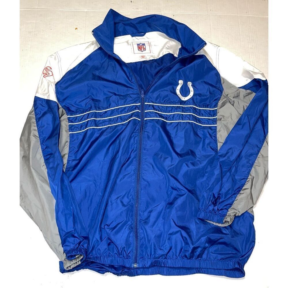 Indianapolis Colts Jacket Mens Size XXLarge NFL Team Gear SI Full Zip Windbreake